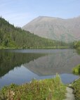 ALASKA -- A mountain reflects in a lake on the drive south to Denali National Park from EIelson Air Force Base. 
(U.S. Air Force Photo by Staff Sgt Joshua Strang)