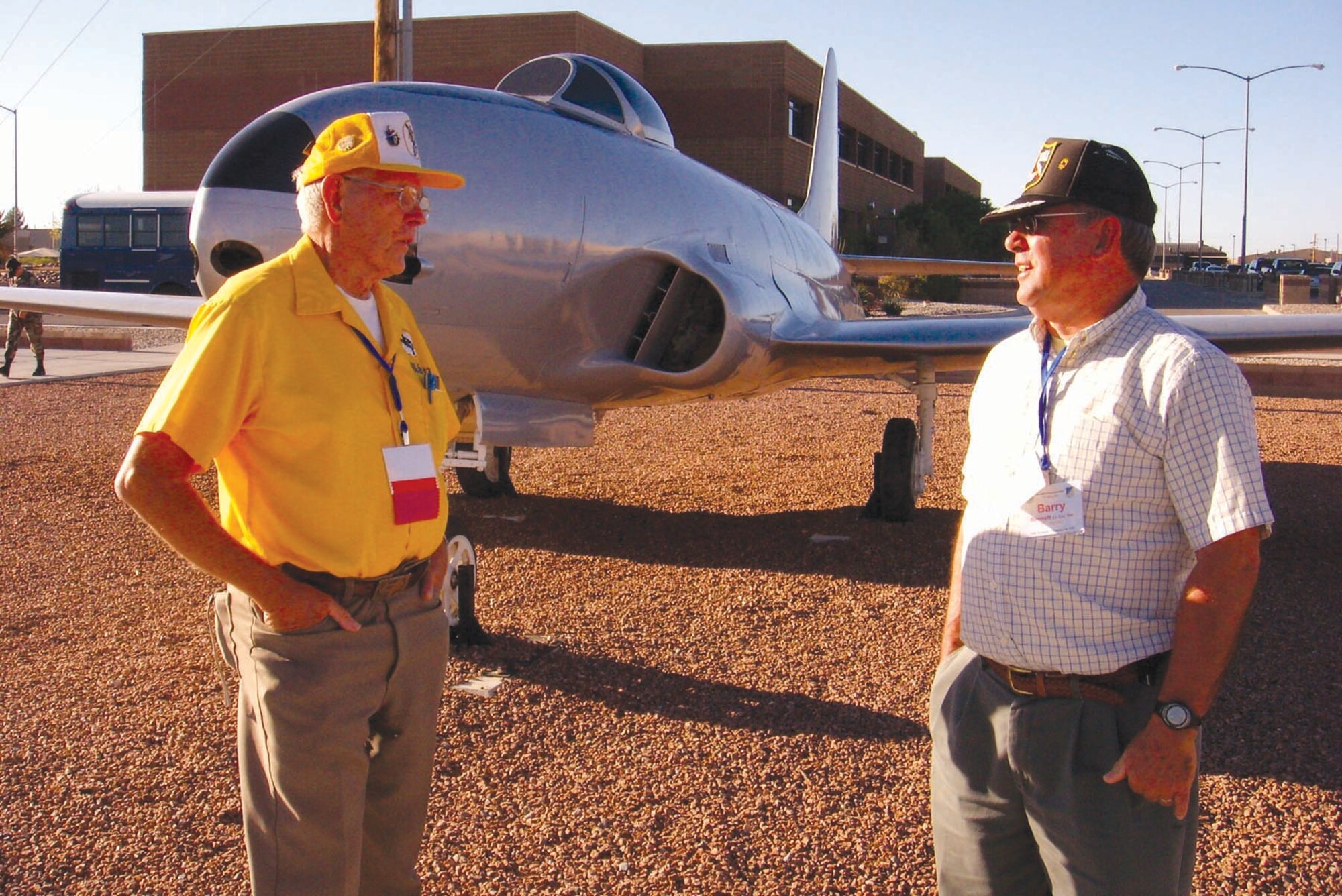 Mr. Bill Schultz, a veteran from the 49th, and a member of the 49th Fighter Group talk about their experiences with the P-38 while at Heritage Park. Many of the group members who attended the tour flew or maintained the aircraft displayed at the park.