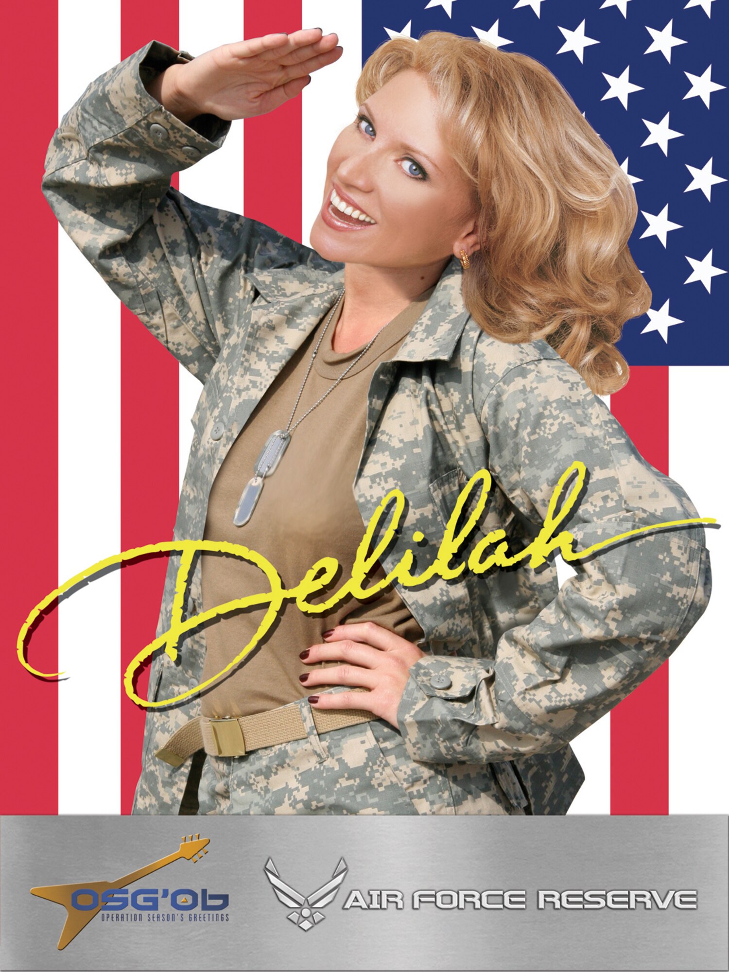 Members of the Operation Season's Greetings troupe touched down here Nov. 20 to kick off their 2006 tour. Bands from Air Force reserve Command and U.S. Air Forces in Europe join country music artist Jaime O?Neal, entertainer of the airwaves, Delilah, John Popper of the platinum-selling group Blues Traveler and members of the New England Patriots cheerleaders for this year's show. (Courtesy photo)