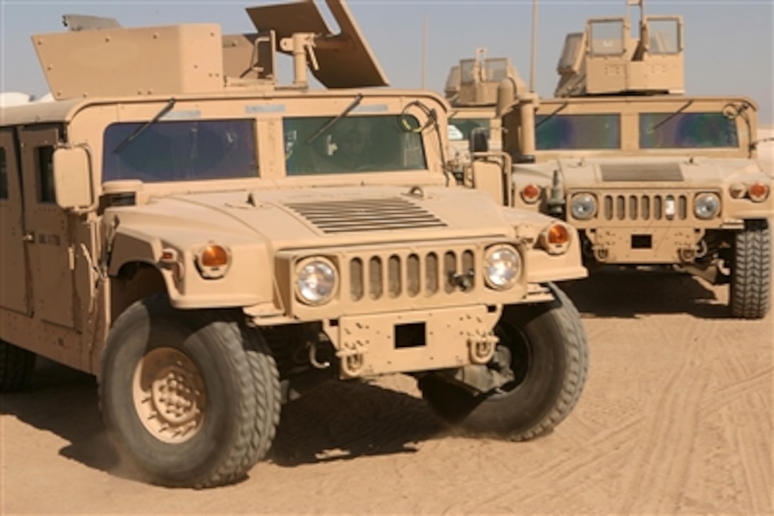 The 15th Marine Expeditionary Unit (Special Operations Capable) took possession of the newest production of the High Mobility Multipurpose Wheeled Vehicle, the M1114, at Camp Buehring, Kuwait, Nov. 17. The vehicle has several upgrades, including an improved suspension system. 