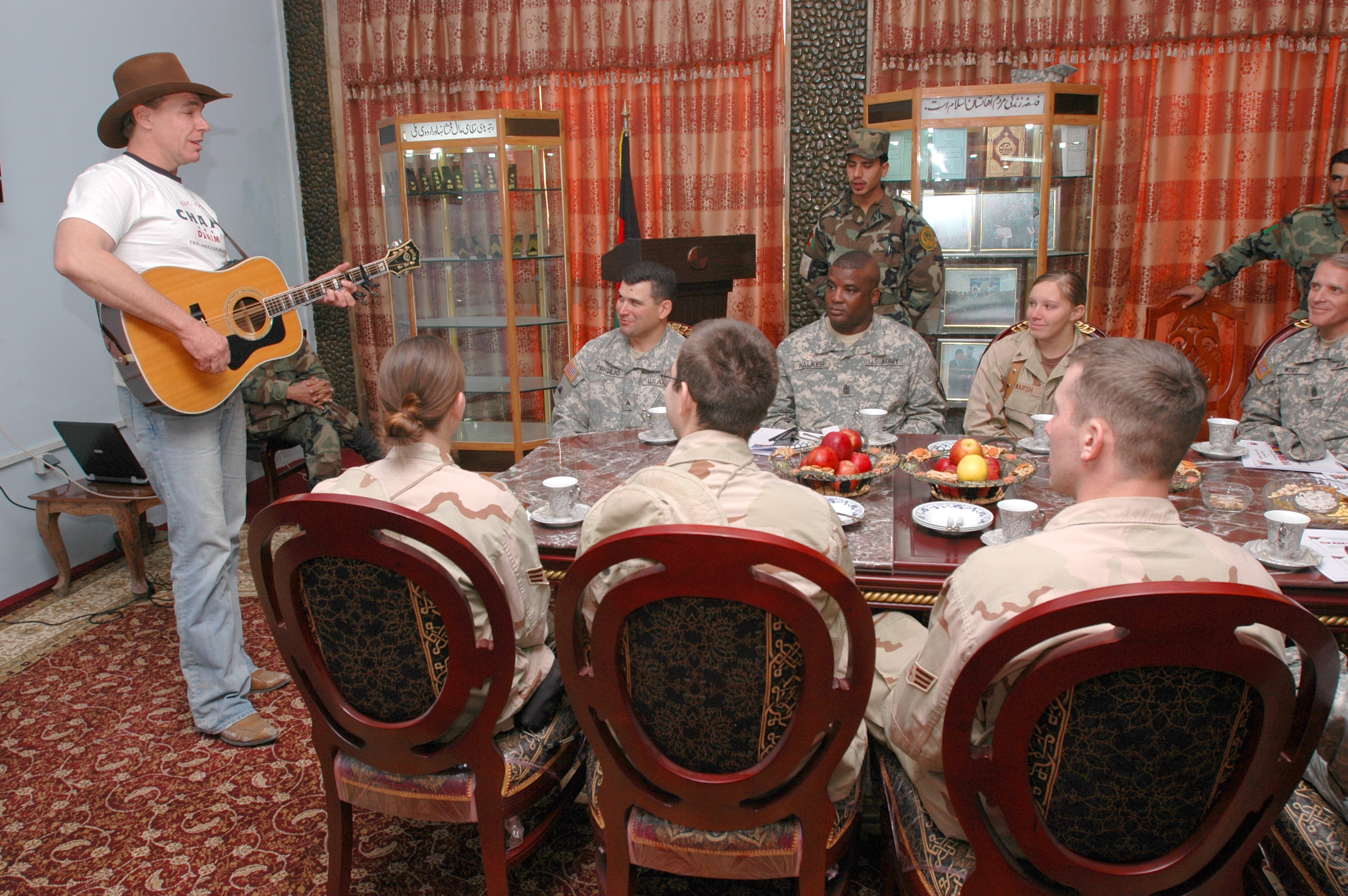 Michael Peterson, a country music singer in Afghanistan courtesy of the