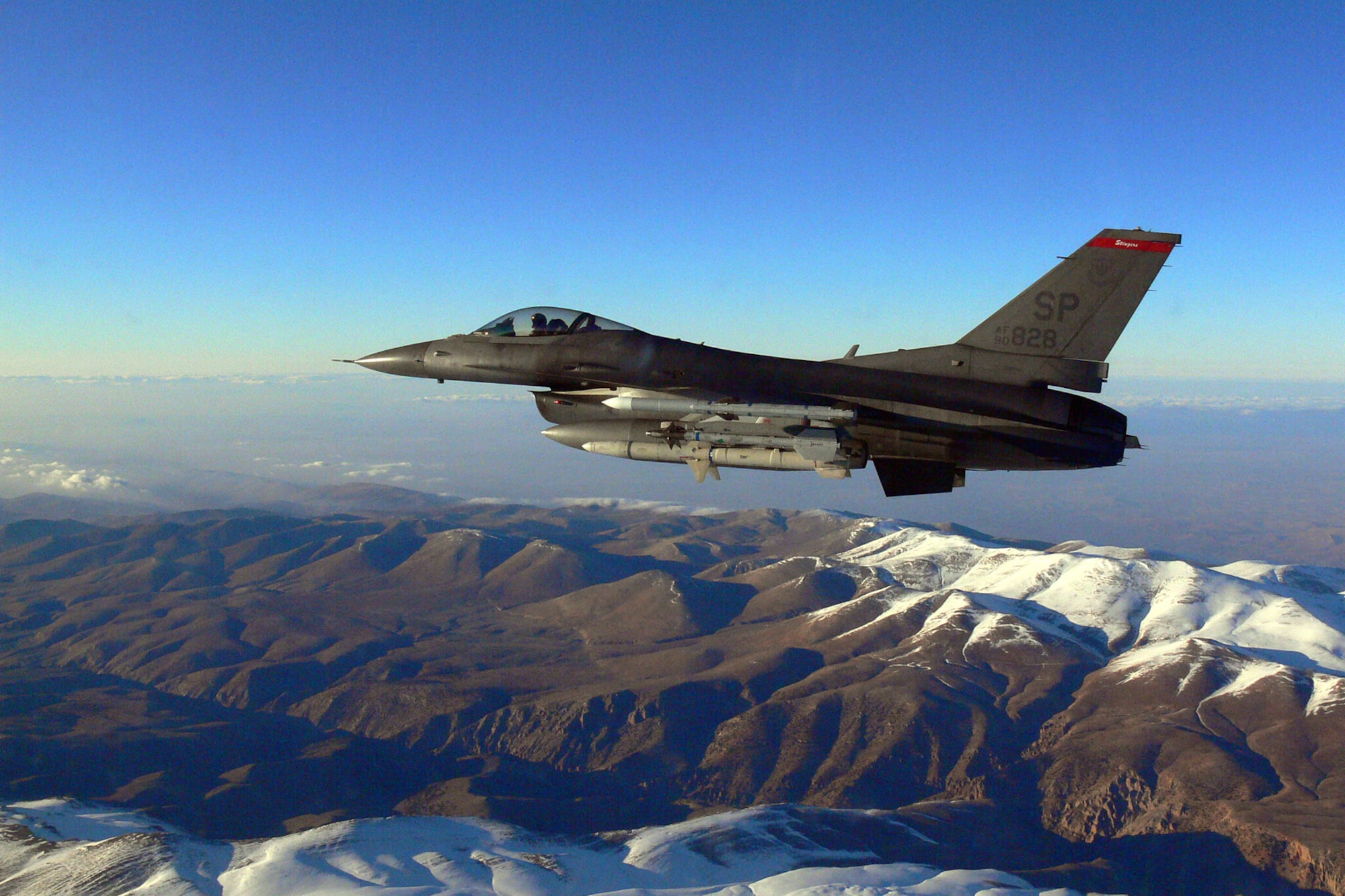 An F-16 Fighting Falcon flies over central Turkey during Exercise Anatolian Eagle, conducted at Konya Air Base. The two-week exercise ended Nov. 17, and gave Turkish and American forces the opportunity to work side-by-side during the joint training. (U.S. Air Force photo/Master Sgt. Ron Przysucha)
