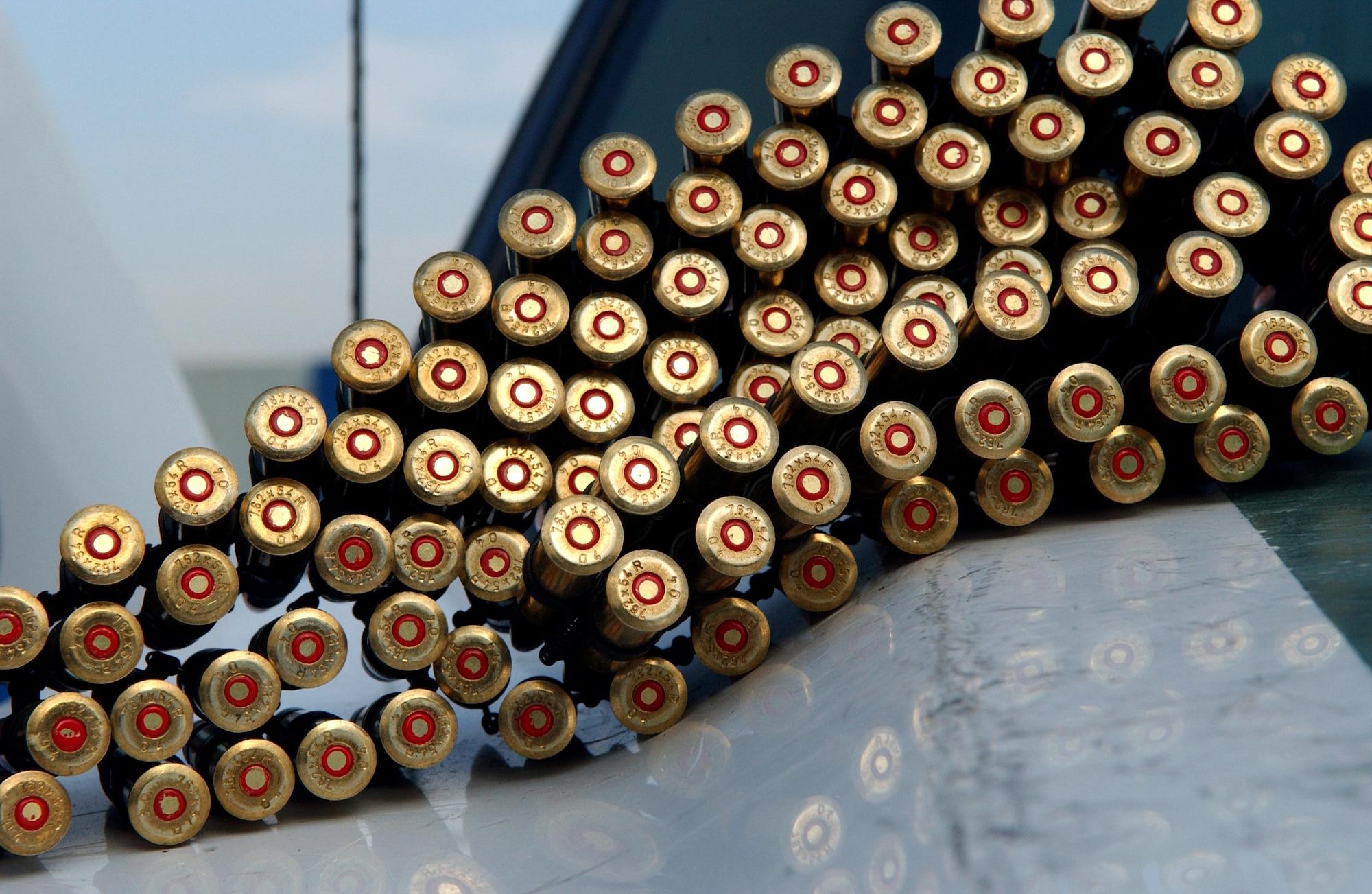 Prior to a patrol through the streets of Baghdad, Iraq, 7.62 rounds are ready to be loaded at the Hy Al-Amil station Nov. 23. Detachment 7, 732nd Expeditionary Security Forces Squadron Airmen assist Iraqi police in achieving self-sufficiency. (U.S. Air Force photo/Master Sgt. Steve Cline) 
