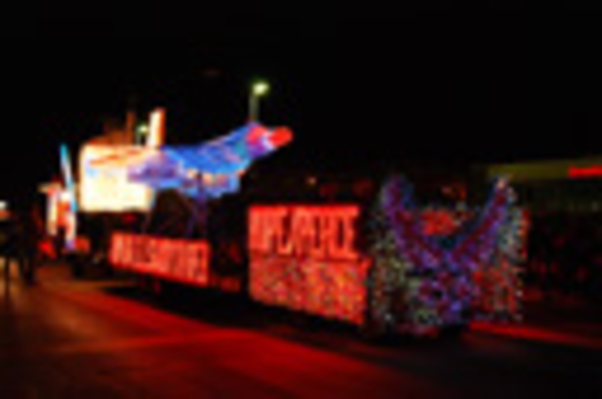 Ellsworth participates in Festival of Lights parade Nov. 25. Forty-five volunteers began working on Ellsworth's float in late August and continued until the last of the lights were attached Nov. 24, the morning before the parade. Ellsworth won the Mayor's Choice award for non-profit.
