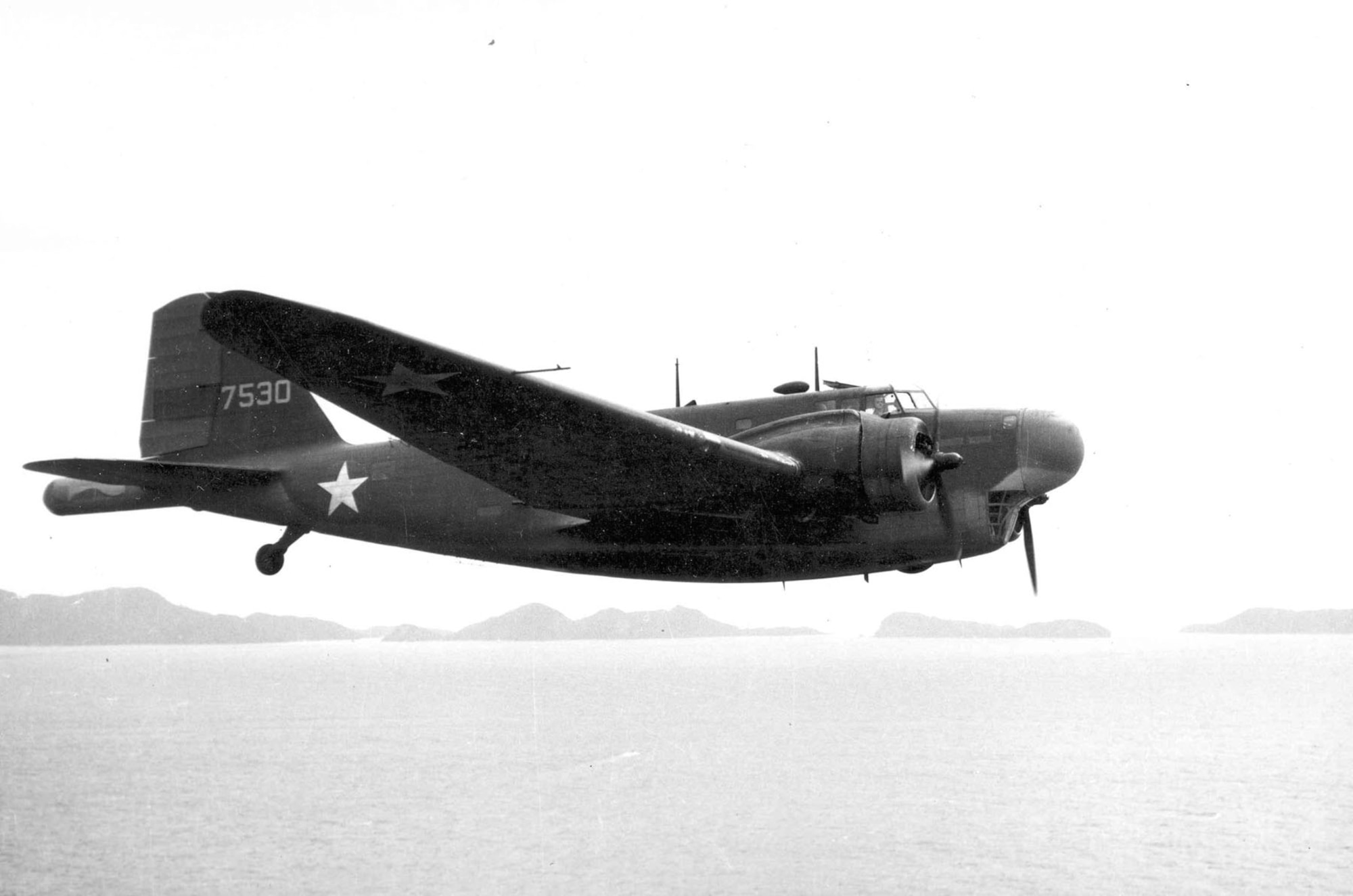 Douglas B-18B (S/N 37-530, originally a B-18A) with the MAD tail boom. (U.S. Air Force photo)