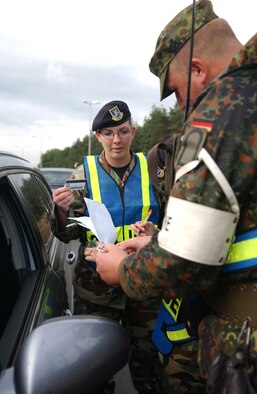 The Bundeswehr gate guards ended their three-plus years of duty at Ramstein on Wednesday. Photo by Airman Heidi Holston