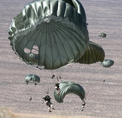 Nellis airborne explosive ordnance flight Airmen take part in a training exercise in the Nevada Test and Training Range Complex. The airborne EOD members are ready to deploy anywhere in the world at a moment's notice. (U.S. Air Force photo/Master Sgt. Kevin J. Gruenwald)