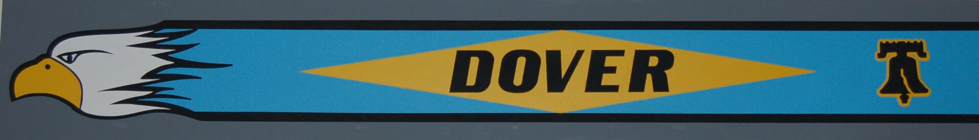 Dover Air Force Base's aircraft inventory will be receiving a new tail flash, a design painted on the tails of aircraft to represents a plane's origin and the units that fly them. Dover AFB's tail flash design is based on wing and state logos and colors. The eagle's head represents the 436th Airlift Wing, also known as the "Eagle Wing;" the Liberty Bell represents the 512th AW, also known as the  "Liberty Wing;" the colonial blue represents the background color of the Delaware state flag; and the diamond represents the first state. (U.S. Air Force photo/2nd Lt. Nicole Langley)