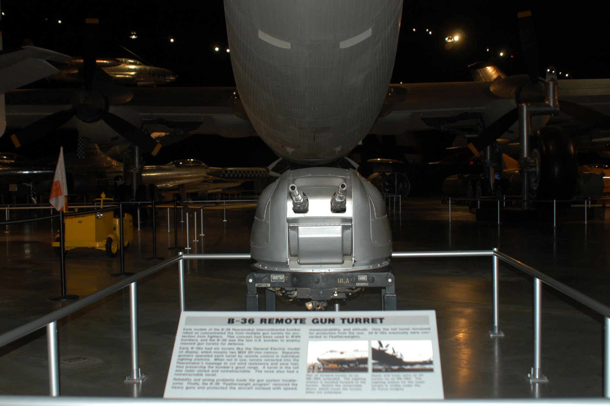 DAYTON, Ohio -- B-36 remote gun turret on display in the Cold War Gallery at the National Museum of the United States Air Force. (U.S. Air Force photo)