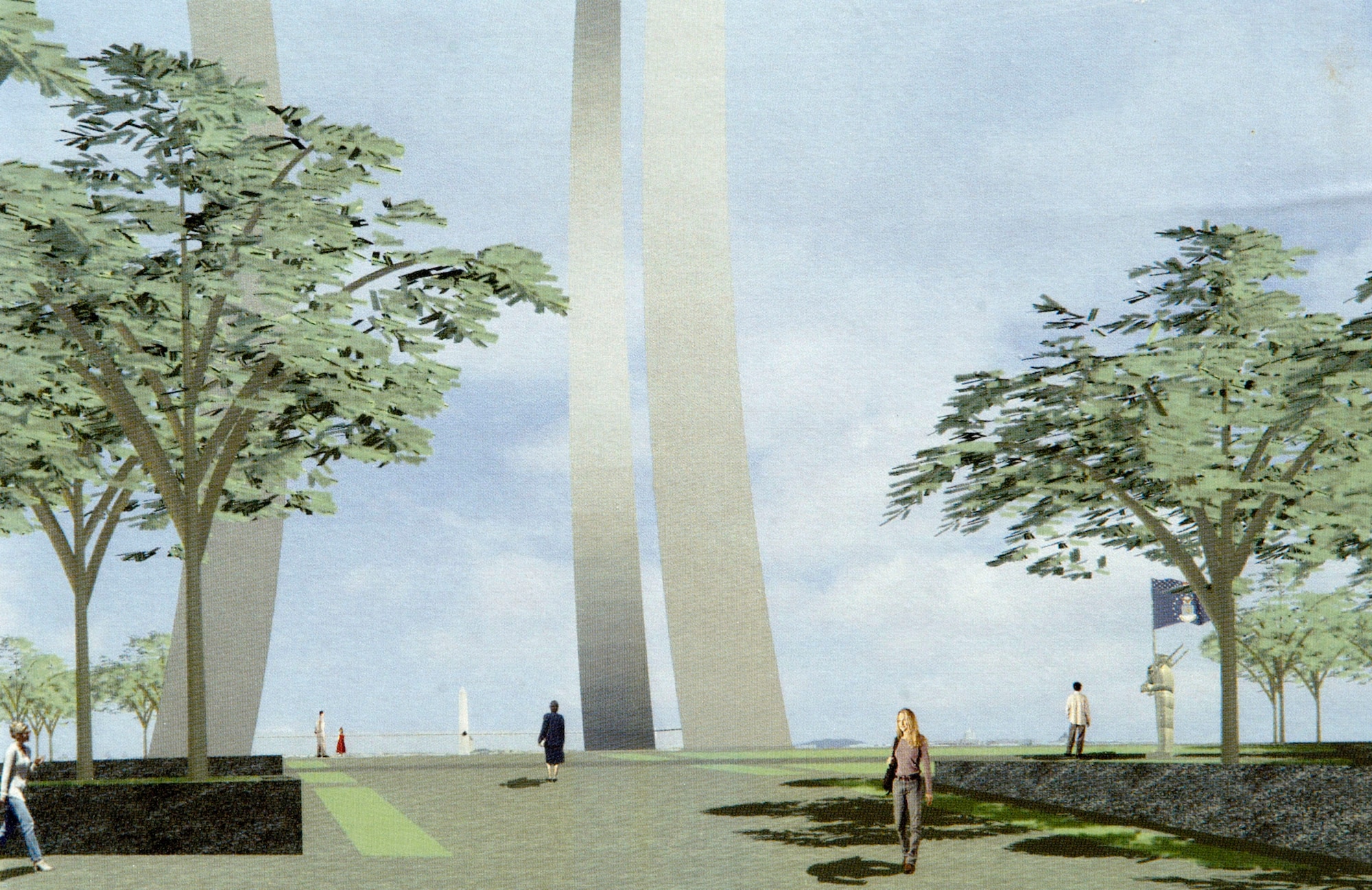 An artist's conception of the Air Force Memorial, which will be dedicated in Washington, D.C., Oct. 14. (U.S. Air Force graphic)
