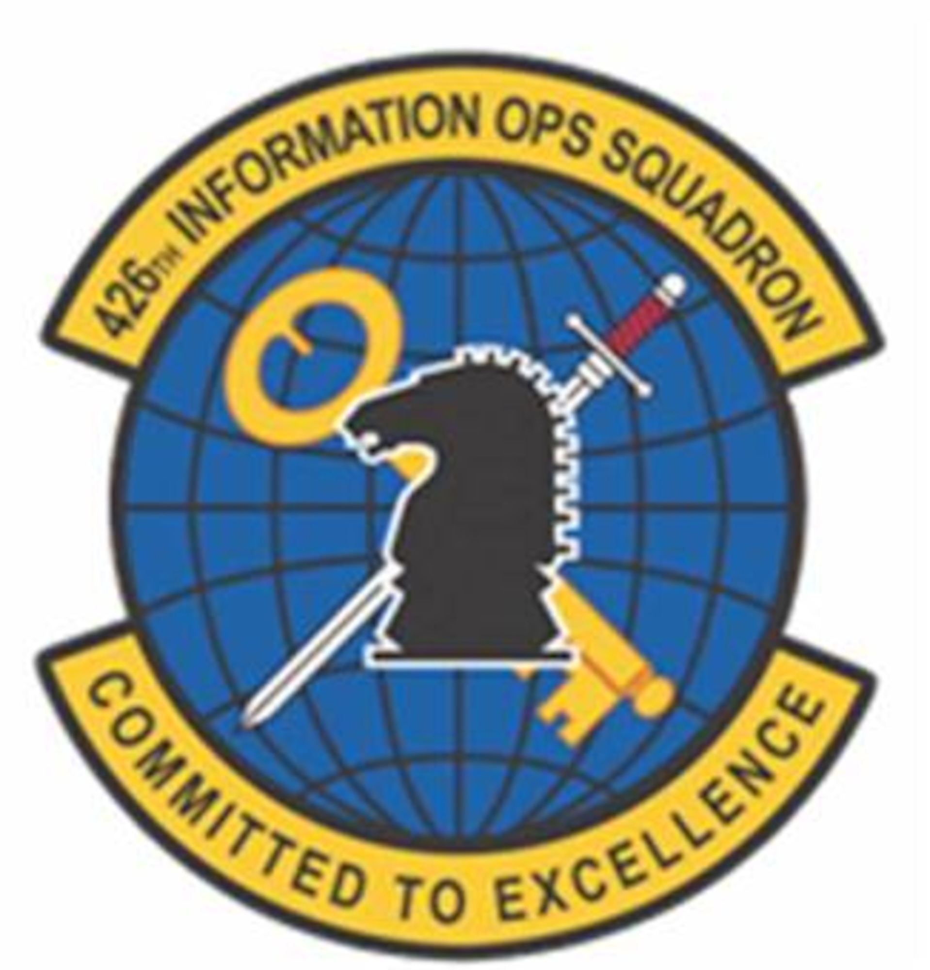 The shield of the 426th Information Operations Squadron, a unit of the 67th Network Warfare Wing at Lackland Air Force Base, Texas.