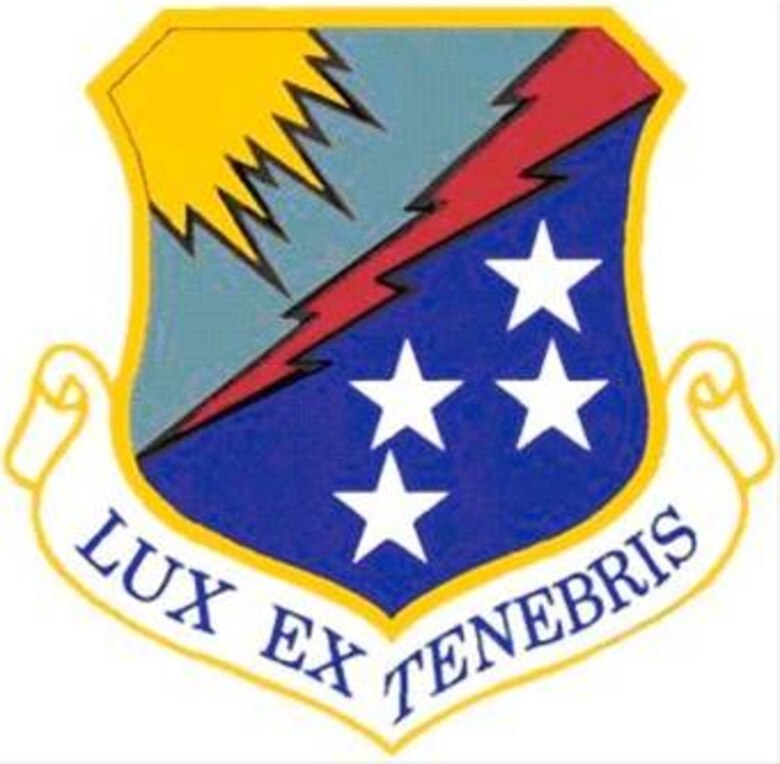 The shield of the 67th Network Warfare Wing at Lackland Air Force Base, Texas