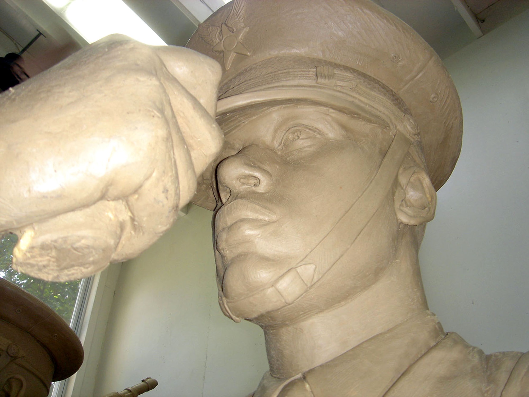 Senior Airman Michael Goodwin, United States Air Force Honor Guard,  was used as a model for one of the bronze sculptures now residing at the Air Force Memorial. (U.S. Air Force photo)                                                             