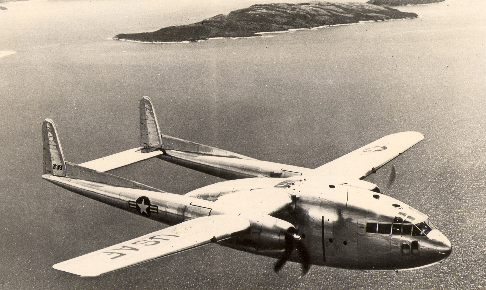 An Air Force C-119 "Flying Boxcar," once considered the workhorse of the Air Force Reserve, was part of the Continental Air Command's first Airlift Rodeo on Oct. 5, 1956. (U.S. Air Force/file photo)