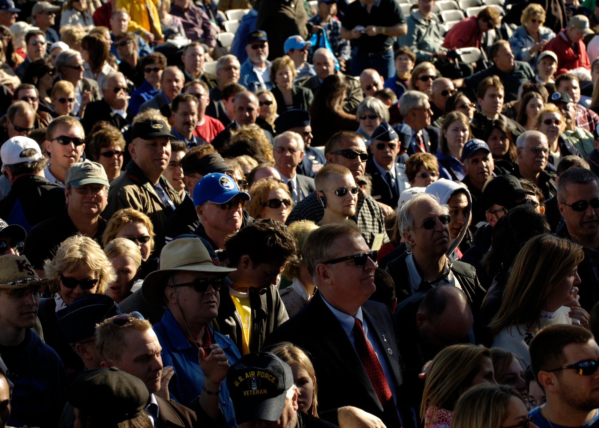 The crowd watces as country music star Lee Ann Womack performs at the Air Force open house at the Pentagon on Saturday, Oct. 14, 2006. The concert followed the official dedication ceremony of the Air Force Memorial.  (U.S. Air Force photo/Airman 1st Class Rusti M. Caraker) 