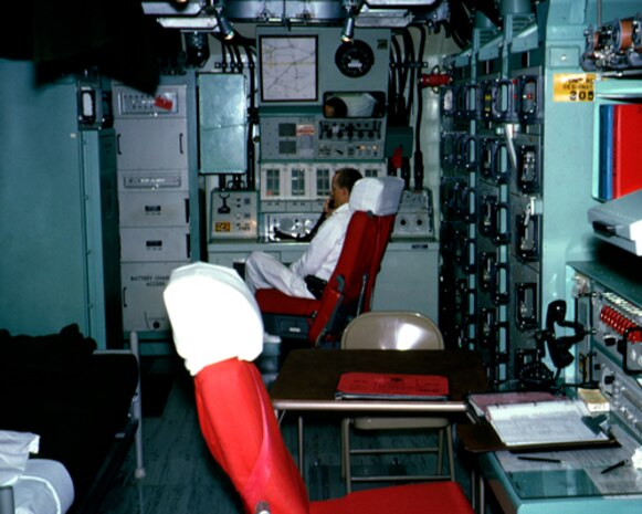 A Minuteman I launch control center, or LCC. Missile combat crews provide command and control the Minuteman system from these underground work centers, manned 24 hours per day, 365 days per year, which are geographically separated from the missiles in the crew's flight area. Missiles reside underground in launch facilities.