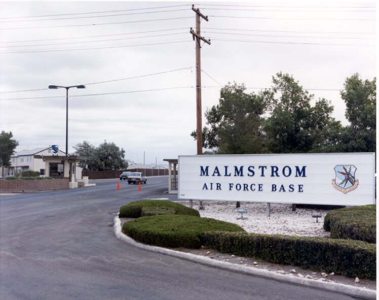 Malmstrom Air Force Base gate, circa 1970