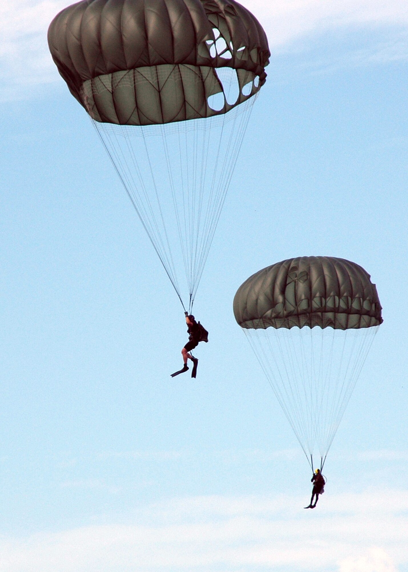 PJ trainees parachute into the Banana River.  (U.S. Air Force photo by Senior Airman Jonathan Simmons) (Released)