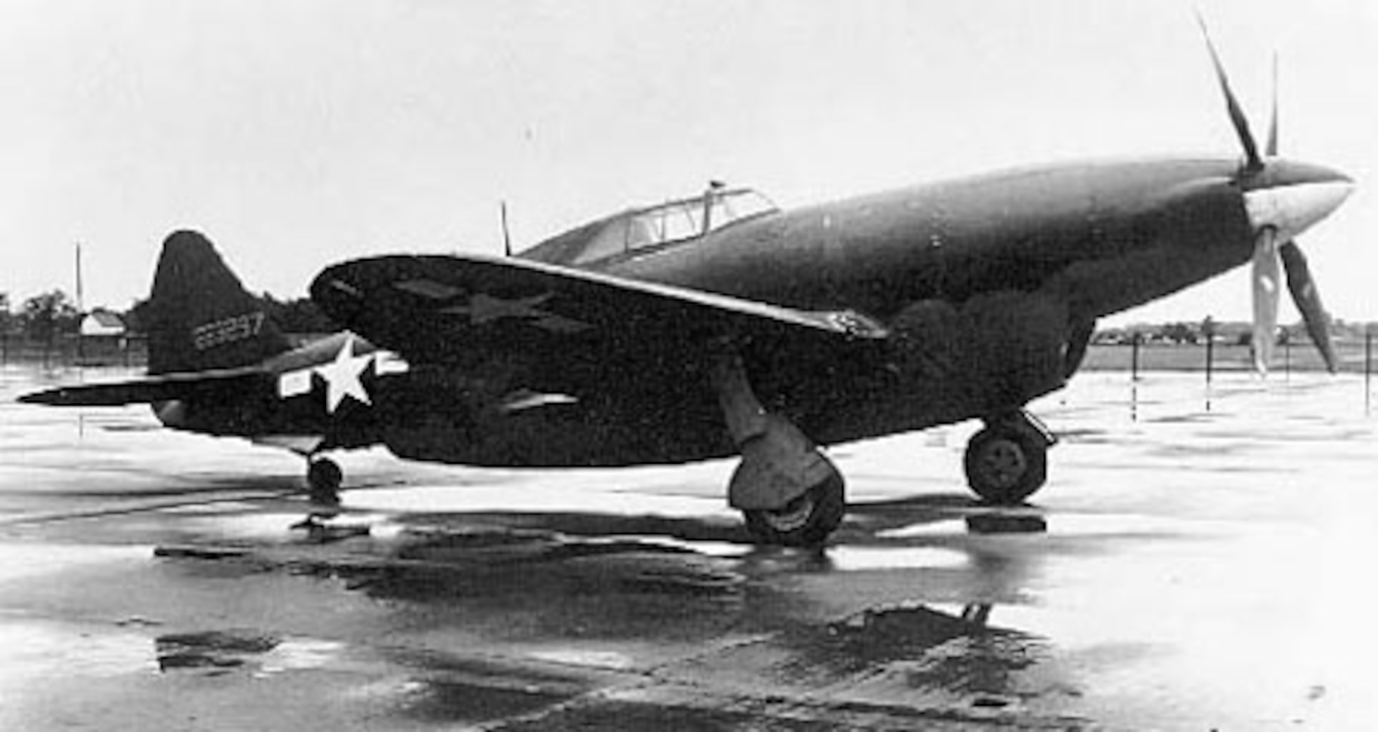 Republic XP-47H 3/4 front view. (U.S. Air Force photo)