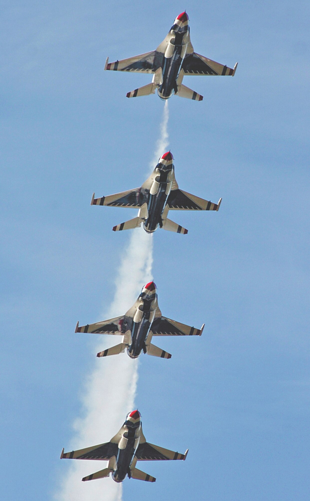 The United States Air Force Thunderbirds perform for thousands of fans during the Wings over Wayne Airshow, Seymour Johnson Air Force Base, North Carolina, October 15, 2006. (U.S. Air Force photo by Airman 1st Class Greg Biondo)