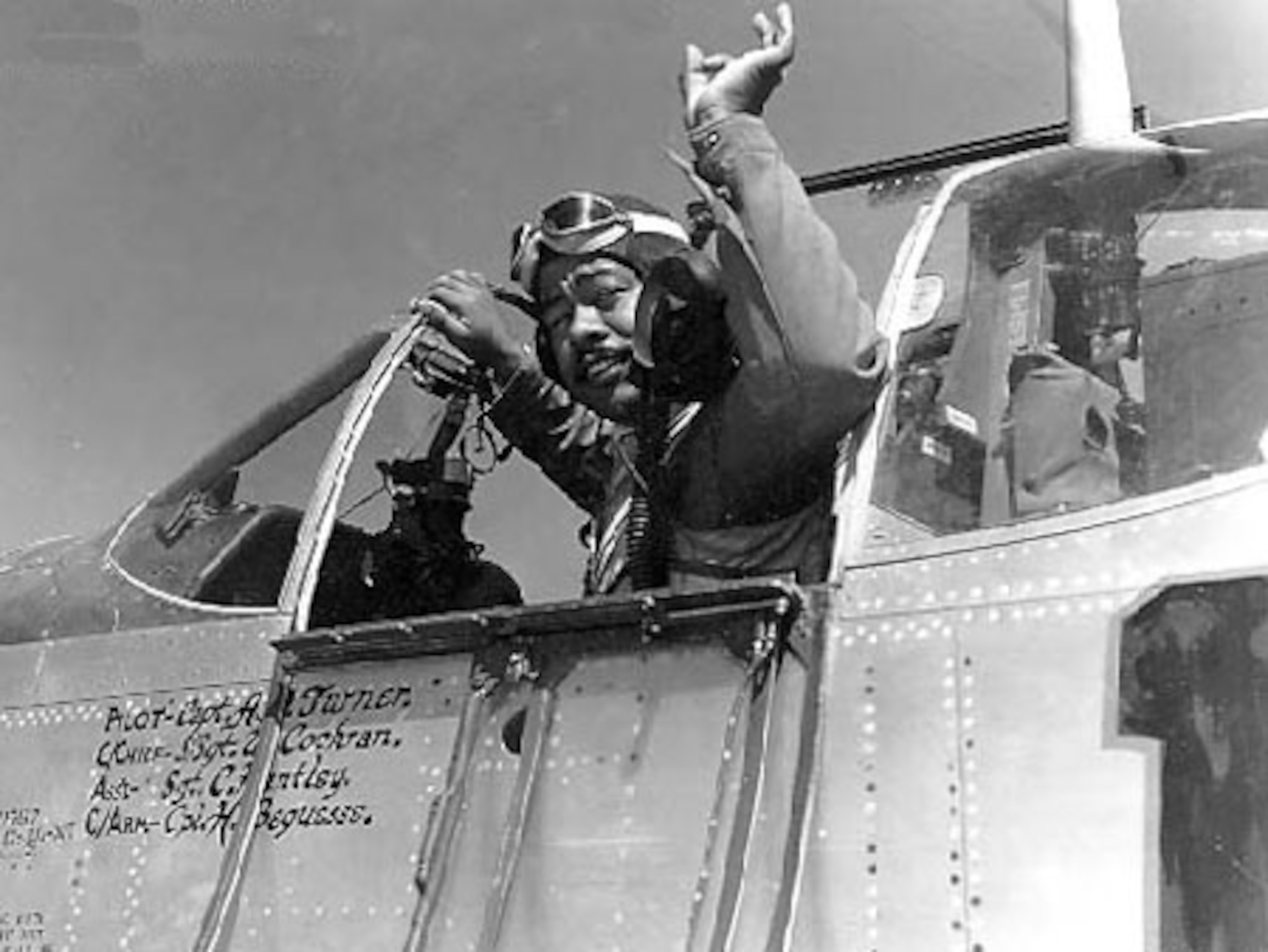 Capt. Andrew D. Turner in P-51C, C.O. of the 322 Fighter Group of the Tuskegee Airmen. (U.S. Air Force photo)