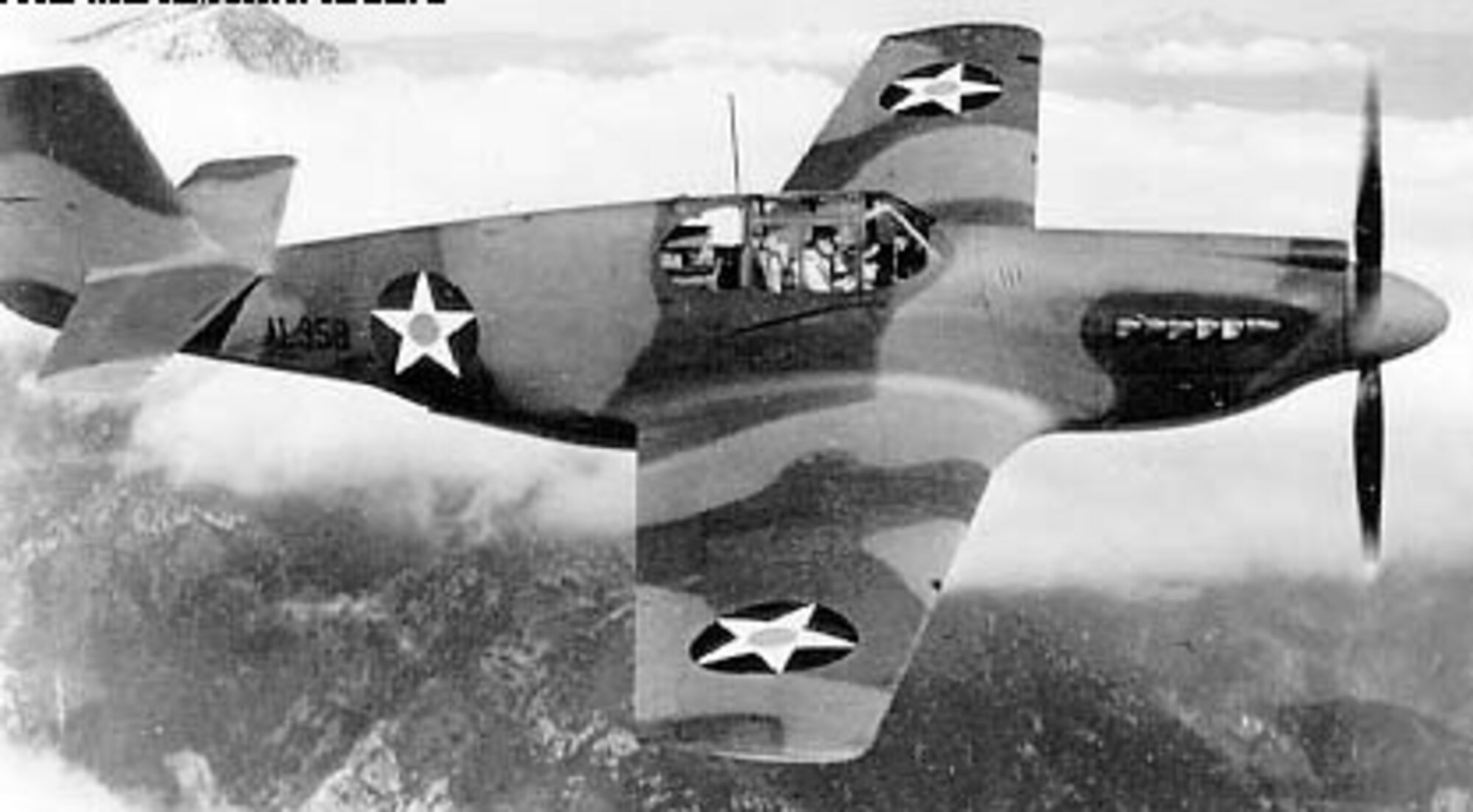 North American P-51 Mustang I in flight - AL 958. Allison-powered Mustang for RAF (U.S. Air Force photo)