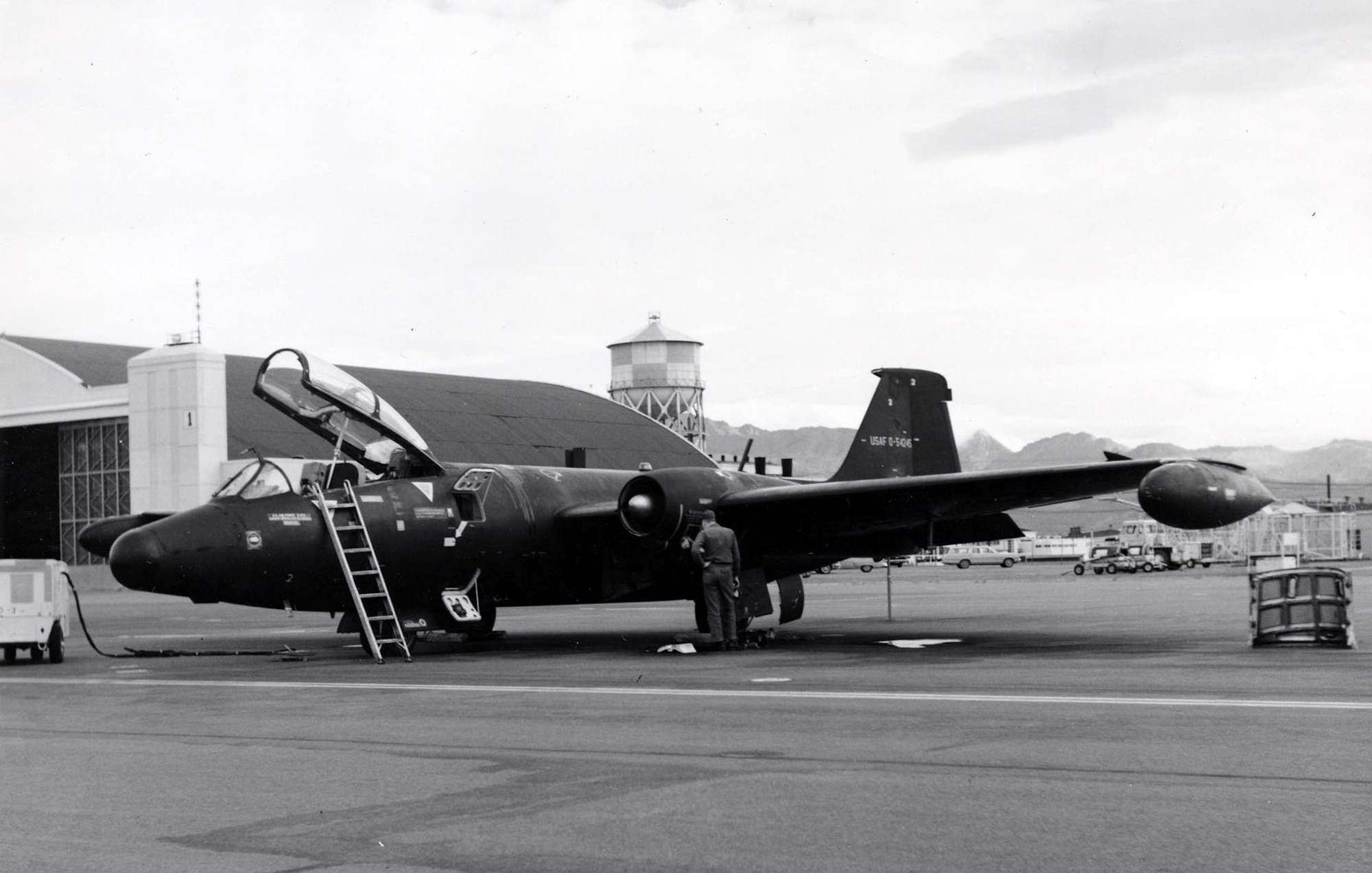 Martin RB-57E "Patricia Lynn" 3/4 front view taken Aug. 14, 1967, at Elmendorf AFB, Alaska. Aircraft originally B-57E (S/N 55-4245). (U.S. Air Force photo)