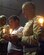 Chief Master Sgt. Mark Brejcha (right) and Senior Airmen Reese Vaughan stand in silence during the 9/11 candlelight service at Bagram Airfield, Afghanistan. Chief Brejcha is the 755th Expeditionary Mission Support Group superintendent and Airman Vaughan is a Bagram personnel readiness team member. More than 100 deployed members attended the ceremony to remember the lives of those lost on 9/11. (U.S. Air Force photo/Capt. Vince King Jr.) 