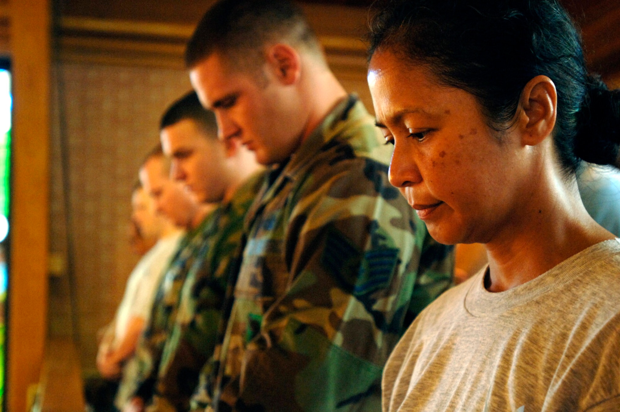 More than four hundred military and civilian personnel attended a special remembrance ceremony Sept. 11 at the Tyndall Air Force Base, Fla., chapel to commemorate the victims and heroes of the 9/11 attacks. (U.S. Air Force photo/Tech. Sgt. Cecilio Ricardo Jr.)