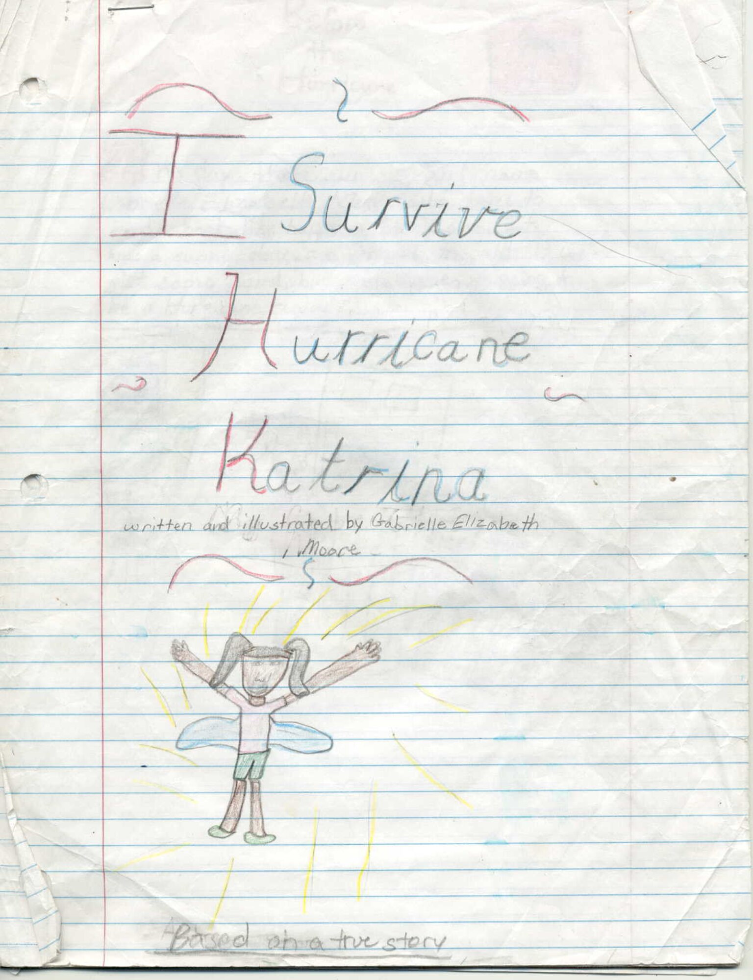 Gabrielle Moore's book about her surviving Hurricane Katrina. (Photo by Staff Sgt. Vann Miller)
