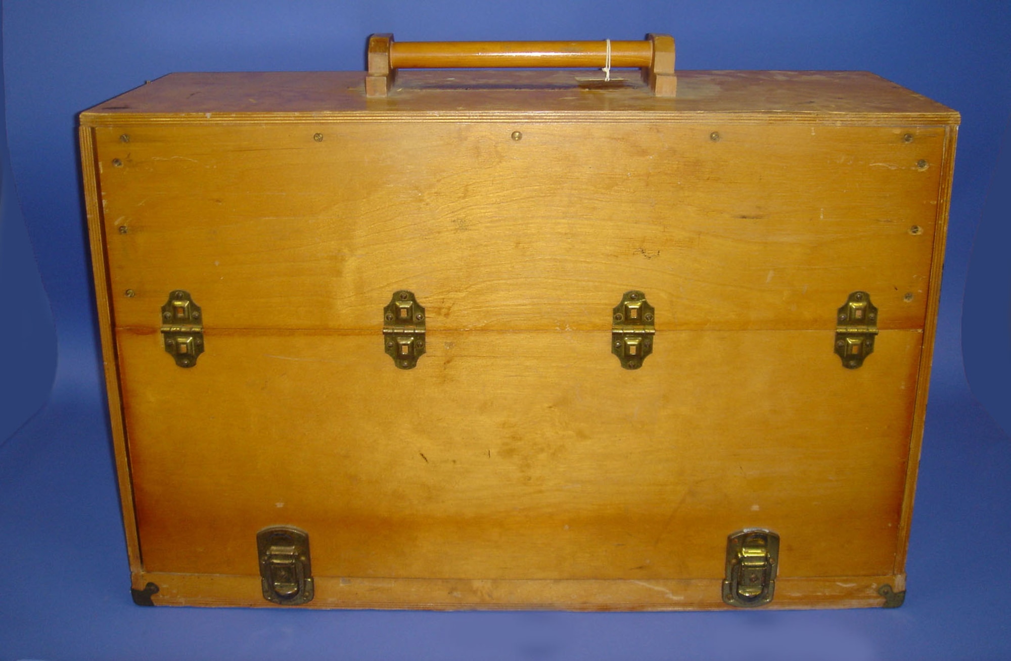 This organ was used by chaplains traveling to forward locations to minister to the troops during World War II. Before coming to the National Museum of the United States Air Force, it belonged to the 116th Air Control Wing Chaplain's Office at Warner-Robins Air Force Base. (U.S. Air Force photo)