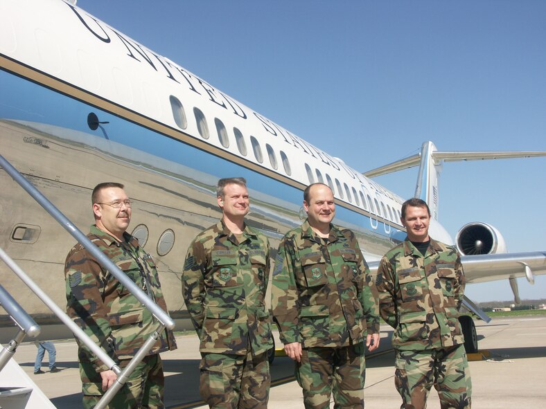 These are just a few of the many maintainers who take care of Air Force Reserve Command planes.  Interested in the Reserve? Call 1-800-257-1212.
