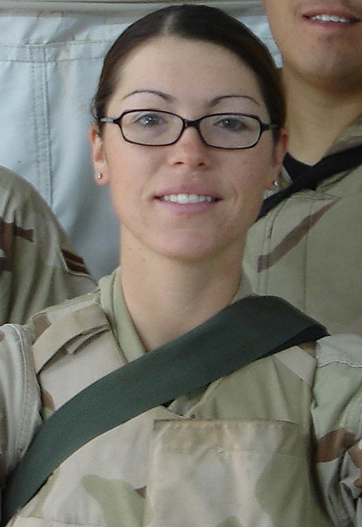 Airman 1st Class Elizabeth Jacobson was killed while providing convoy security Sept. 28 near Camp Bucca, Iraq, when the vehicle she was riding in was hit by an improvised explosive device. (U.S. Air Force photo) 