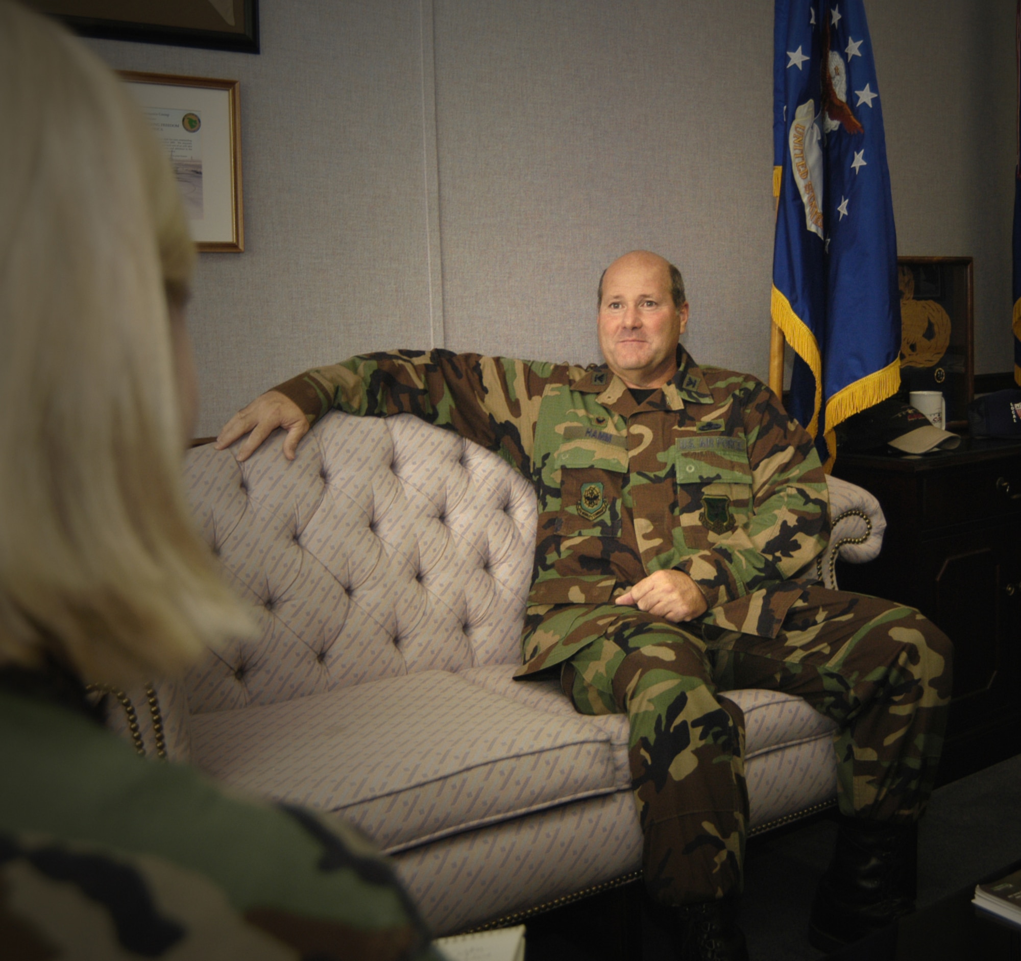 Col. Robert Hamm, 436th Maintenance Group commander, speaks about his passion for AFSO 21 and the benefits of cutting out unnecessary steps in all processes throughout the Air Force. (U.S. Air Force photo/ Senior Airman James Bolinger)

