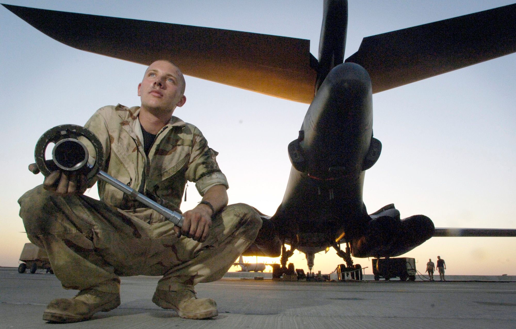 Airman 1st Class Jonathan Termun is a B-1 crew chief assigned to the 28th Aircraft Maintenance Squadron at Ellsworth Air Force Base, S.D. He is deployed to Southwest Asia in support of operations Iraqi Freedom and Enduring Freedom. (U.S. Air Force photo/Master Sgt. Scott Wagers)