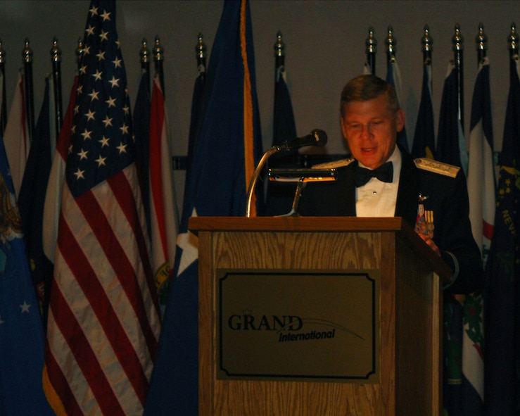MINOT AIR FORCE BASE, N.D. -- Lt. Gen. Robert Elder Jr., 8th Air Force commander, addresses the audience at the 59th Air Force Birthday Ball at the Grand International Inn here Saturday. (U.S. Air Force photo by Airman 1st Class Joe Rivera)
