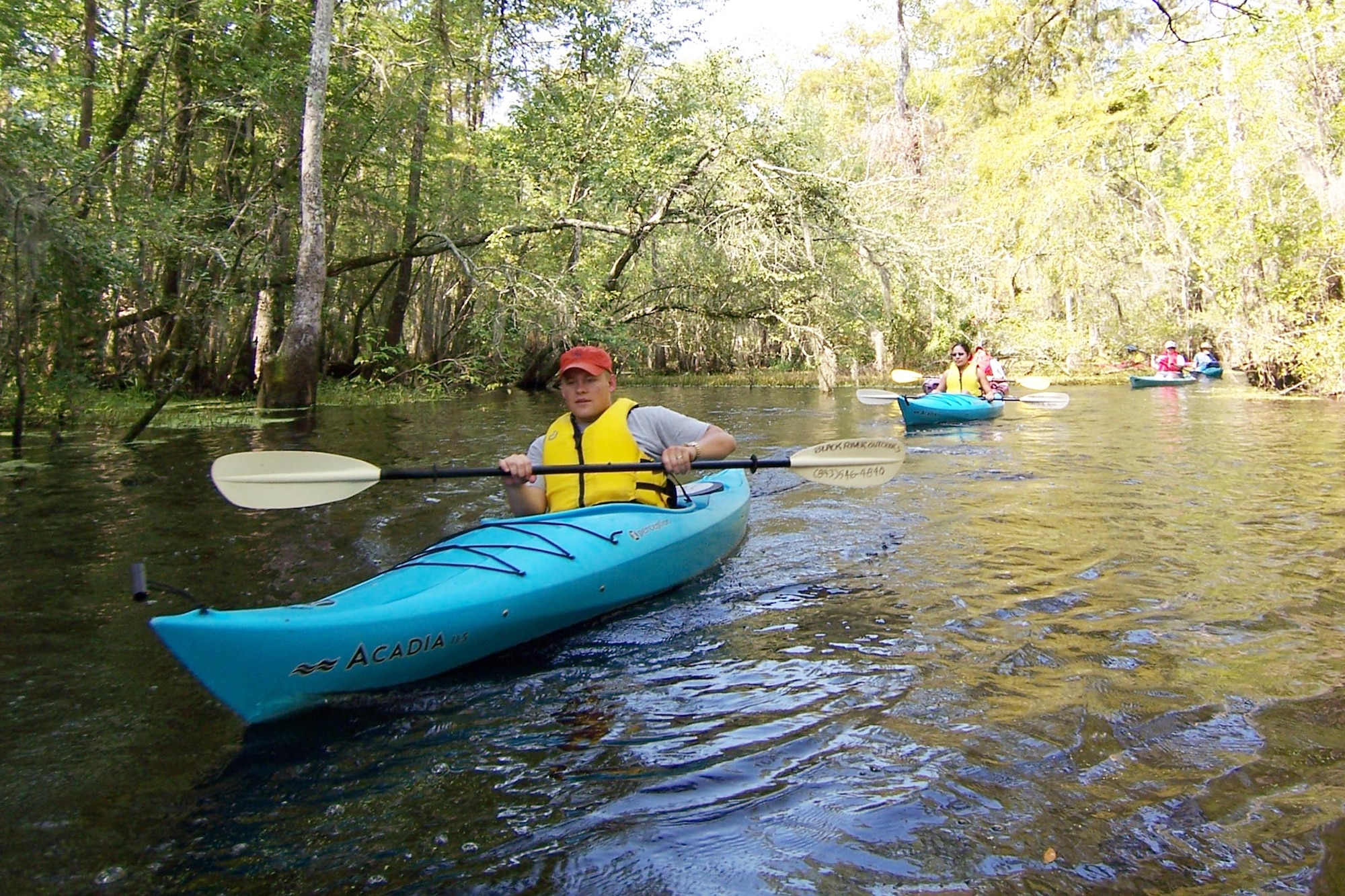 SHAW AIR FORCE BASE, S.C. -- Team Shaw members participate in a kayak trip on the Black River Saturday as part of the Outdoor Adventure program sponsored by 20th Services Squadron outdoor recreation. The program offers a variety of outdoor trips including kayaking, camping and other popular excursions. An upcoming kayak trip Nov. 4 on the Edisto River features a stop at Bee City, known for its abundance of bee hives and honey. (U.S. Air Force photo/Candy Lehman)