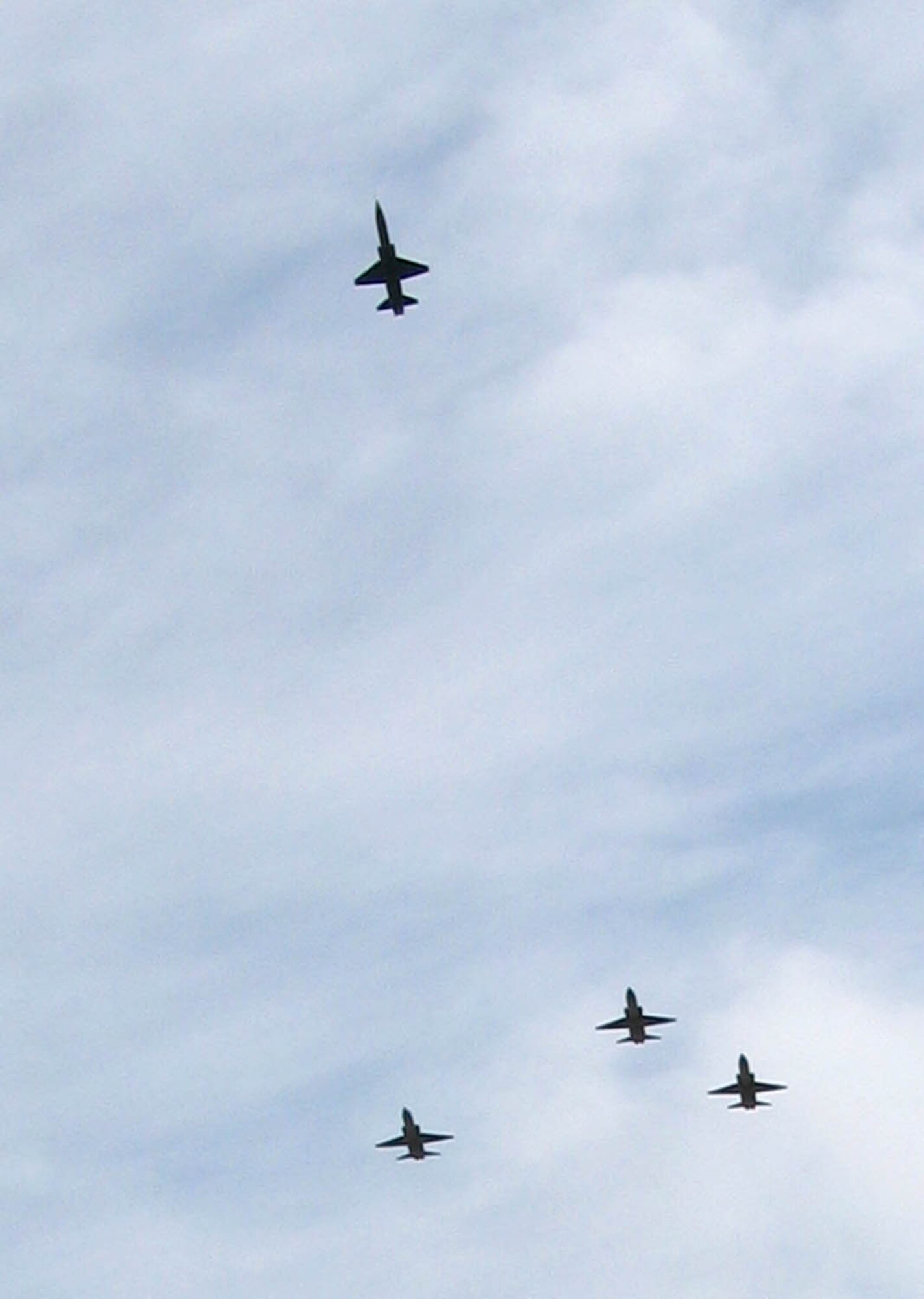 Four T-38 Talons from Holloman’s 7th Fighter Squadron flew the missing man formation as part of the base’s POW/MIA Commemoration Ceremony.