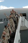 Seventy Airmen from various squadrons, returned to Travis Air Force Base, Calif. on a KC-10 Sept. 15. There are more than 700 Travis Airmen deployed around the world to fight the war on terror. (U.S. Air Force photo/Matt McGovern/60th AMW Public Affairs) 