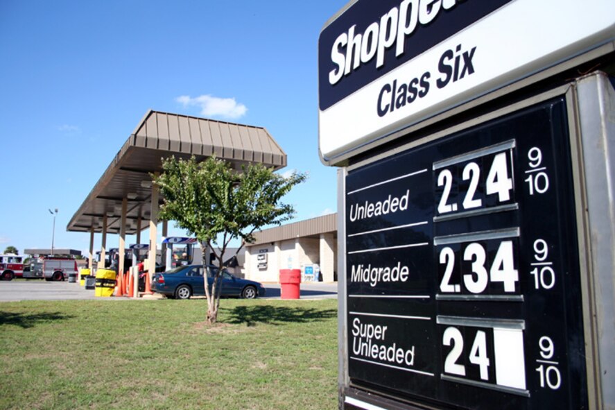 Gas prices at the Hurlburt Field Shopette have seen a dramatic drop over the past few weeks.