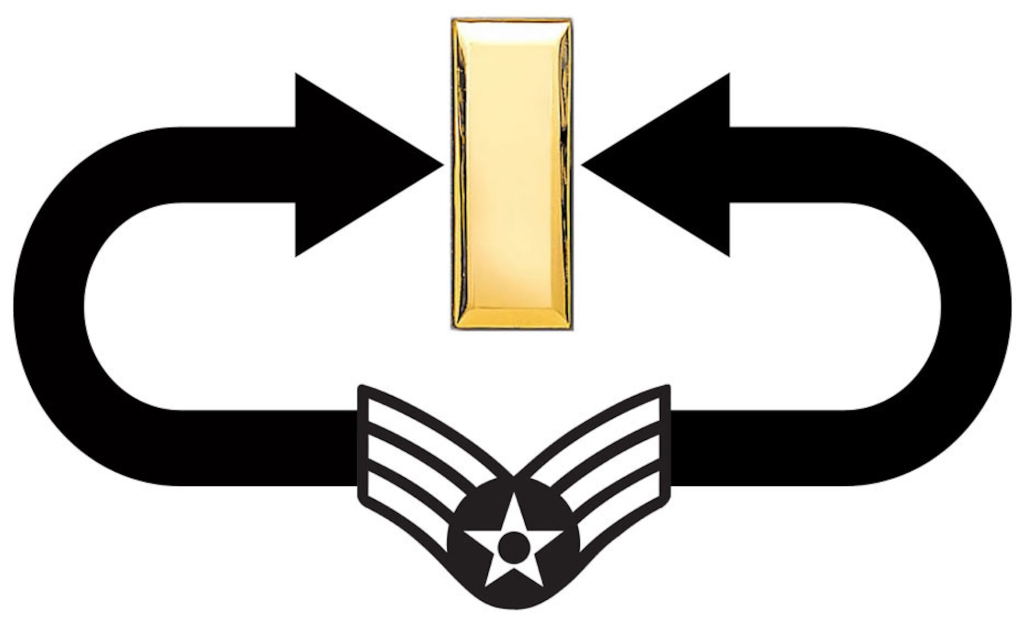 Trading stripes in for bars. (U.S. Air Force graphic by Senior Airman Tim Beckham)