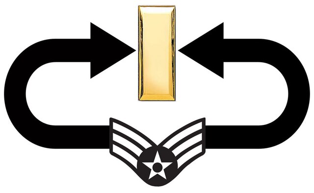 Trading stripes in for bars. (U.S. Air Force graphic by Senior Airman Tim Beckham)
