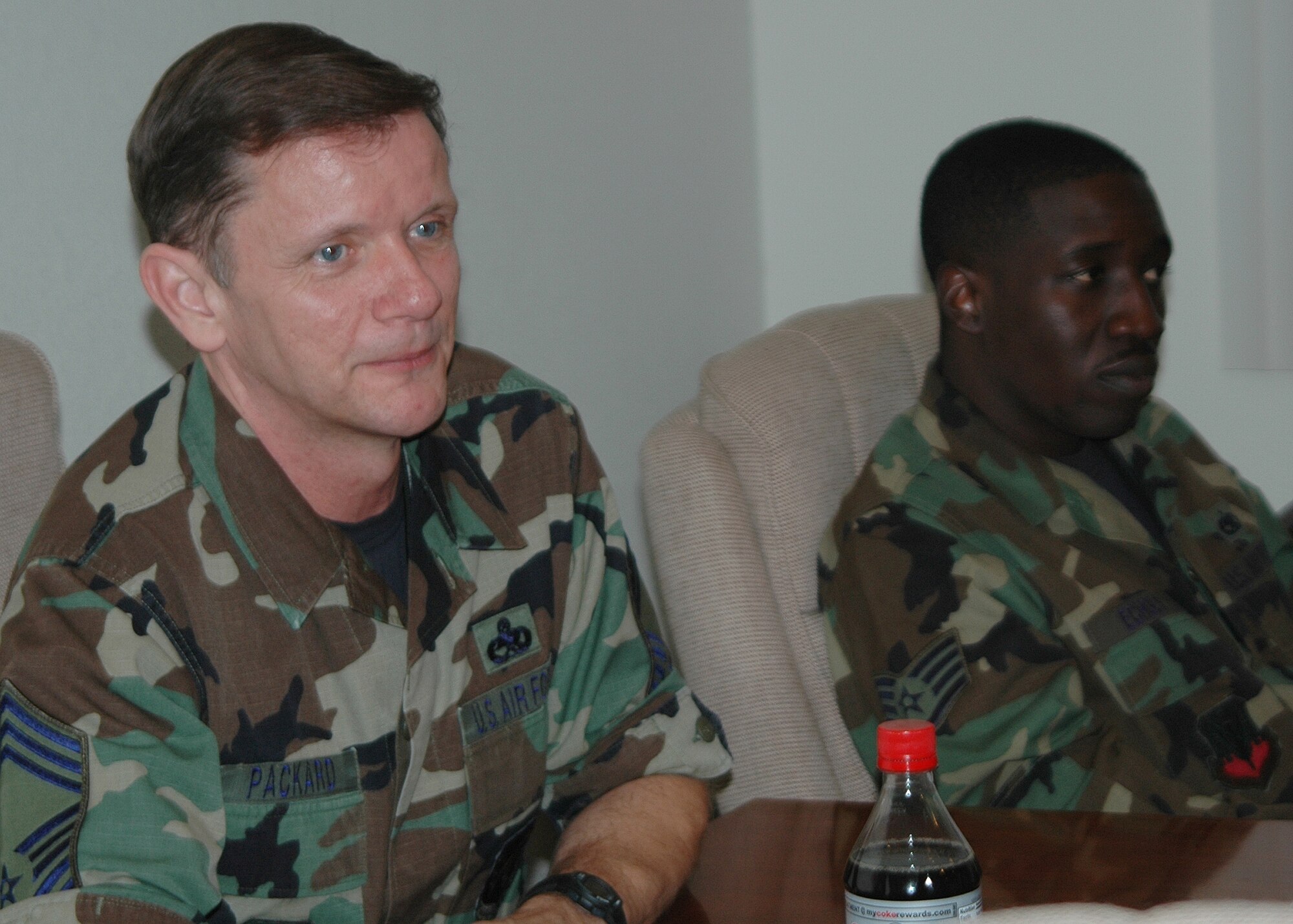 Chief Master Sgt. Bobby Packard, 49th Maintenance Group superintendent, heads up a daily briefing. Chief Packard will graduate with a doctorate's degree in management and leadership in July 2008. (U.S. Air Force photo by Airman 1st Class Heather Stanton)