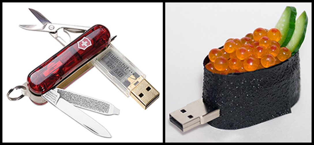 No matter how cool or innovative some USB storage devices get, they are prohibited from use on official government computers. For more information or guidance on jump drives, contact your Unit Information System Security Officer. (Photo courtesy of the 82nd Training Wing Information Assurance Office)
