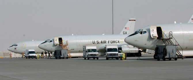 The 128th Expeditionary Air Command and Control Squadron Joint STARS have been flying missions over Iraq from the 379th Air Expeditionary Wing since 2003. (U.S. Air Force photo by Staff Sgt. David Miller) 