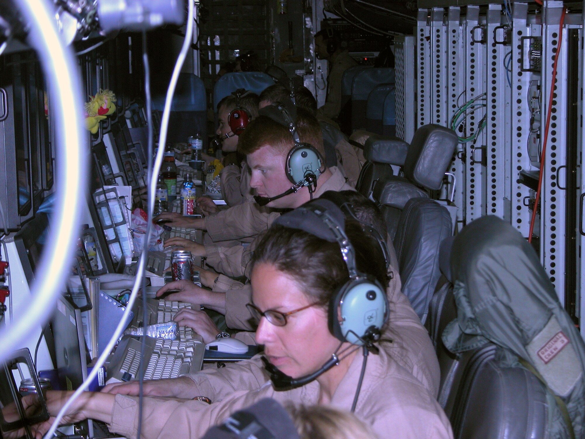 Airmen from the 763rd Expeditionary Reconnaissance Squadron provide real time on-scene intelligence collection, surveillance and analysis to forces in the air and on the ground during a mission in Southwest Asia. (U.S. Air Force photo)