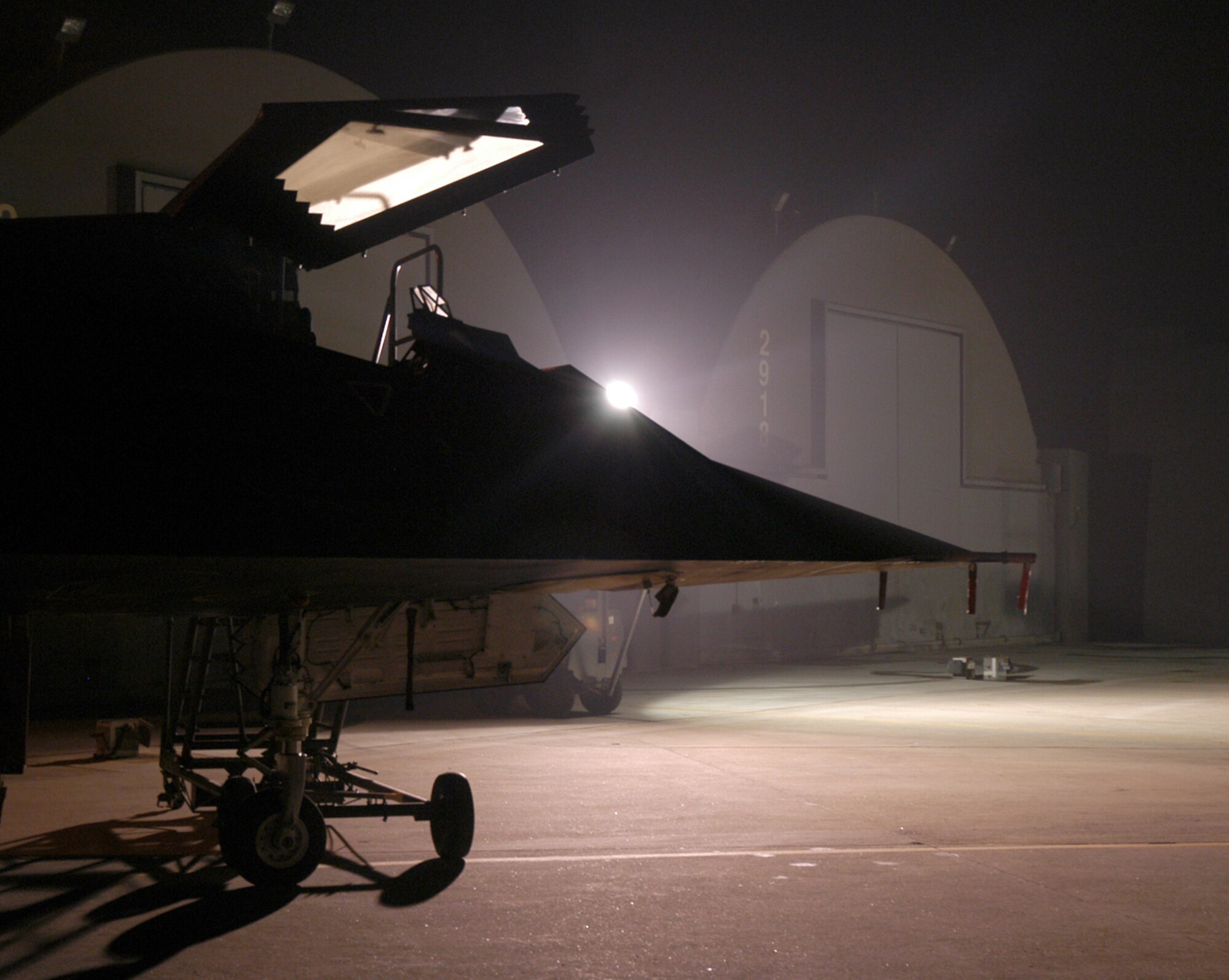 KUNSAN AIR BASE, Republic of Korea  April 9, 2007 -- An F-117 Nighthawk stealth fighter sits ready for take off April 9 here. The F-117s began redeploying last week, with the final aircraft leaving April 9 for Holloman Air Force Base, N.M. The low-observable aircraft, assigned to the 9th Expeditionary Fighter Squadron, have been deployed to Kunsan since early January. Maintainers and support personnel are expected to redeploy in the coming week. (U.S. Air Force photo/Senior Airman Stephen Collier)