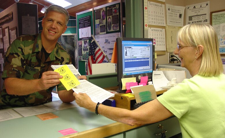 EGLIN AIR FORCE BASE, Fla. -- Col. Dean Clemons, 96th Air Base Wing commander, shows off his newly purchased recreation permit for the Eglin reservation. Visit Jackson Guard along Highway 85 North in Niceville, Fla., to purchase the appropriate recreation permit before accessing the Eglin reservation. For more information about recreation permits, call the Jackson Guard permit sales desk at (850) 882-4165. (U.S. Air Force photo by Jerron Barnett)