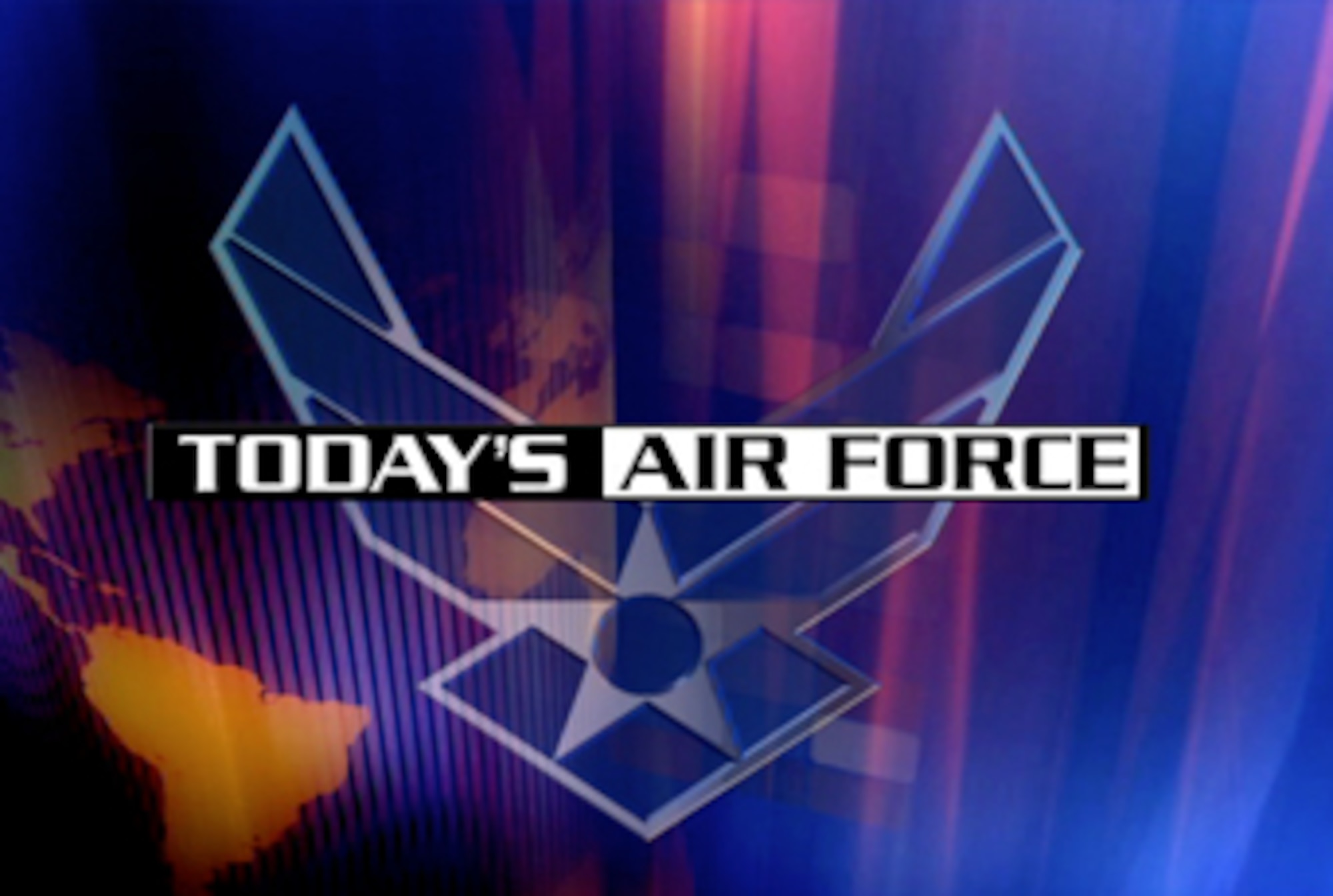 "Today's Air Force" is a long-format, weekly news show featuring in-depth stories about the Air Force's people, programs, technology, exercises, operations and more.  (U.S. Air Force graphic/Mike Carabajal)