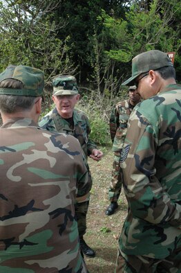 Chaplain (Maj. Gen.) Charles Baldwin, Air Force Chief of Chaplains, toured Andersen after speaking at the National Prayer Luncheon March 23.  (Photo by Tech. Sgt. Brian Bahret/36th Wing Public Affairs)